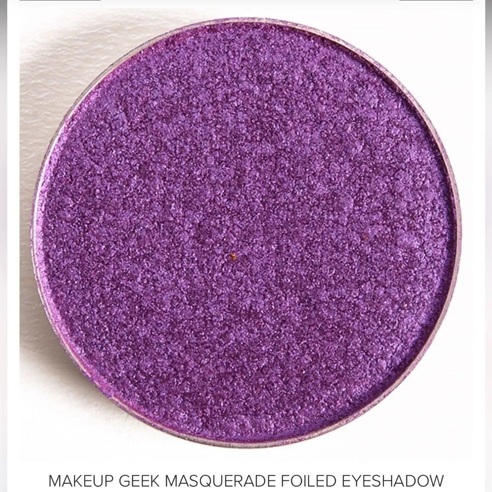 Makeup Geek Masquerade Foiled eyeshadow warm-toned medium purple metallic finish